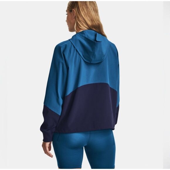 Under Armour Womens Two-tone Colorblock Full Zip Hooded Jacket Blue Small NWT - Picture 5 of 11